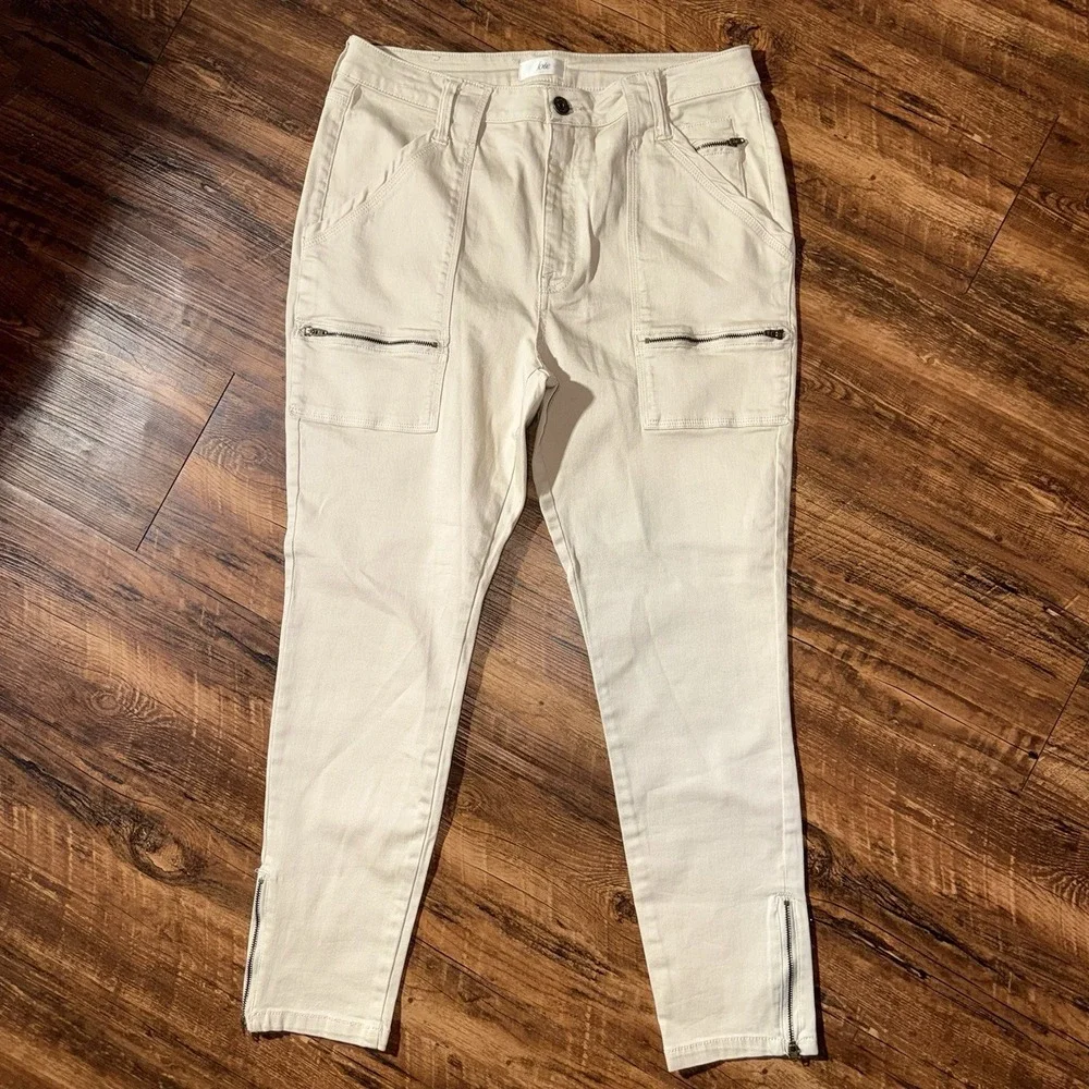 Joie Khaki‎ Zipper Cuffs Cargo Skinny Jeans Women's Size 14